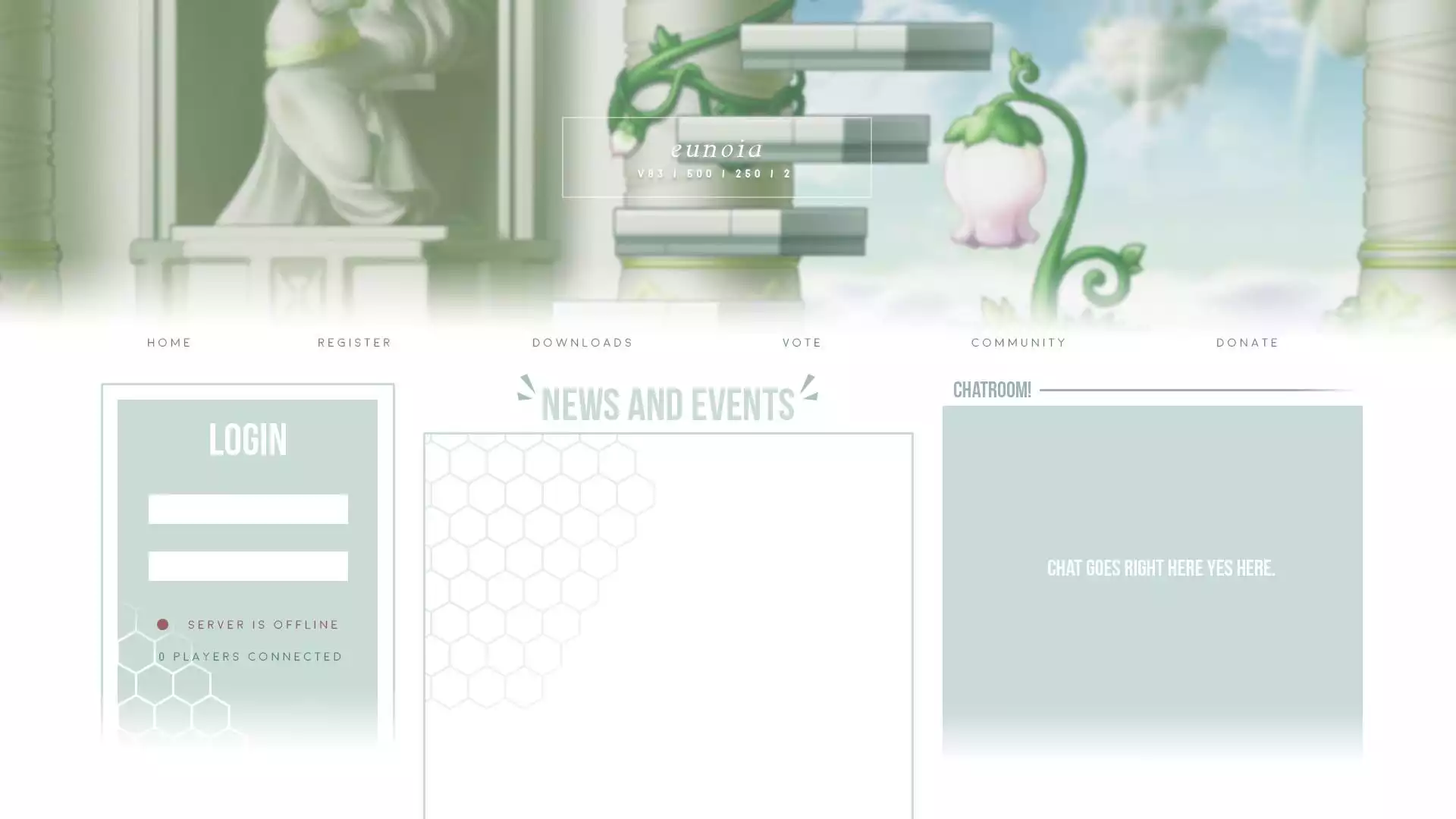 Screenshot of website design